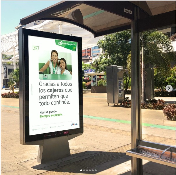 Vía Pública Mupi Banco Popular: Gracias a todos los cajeros que permiten que todo continúe